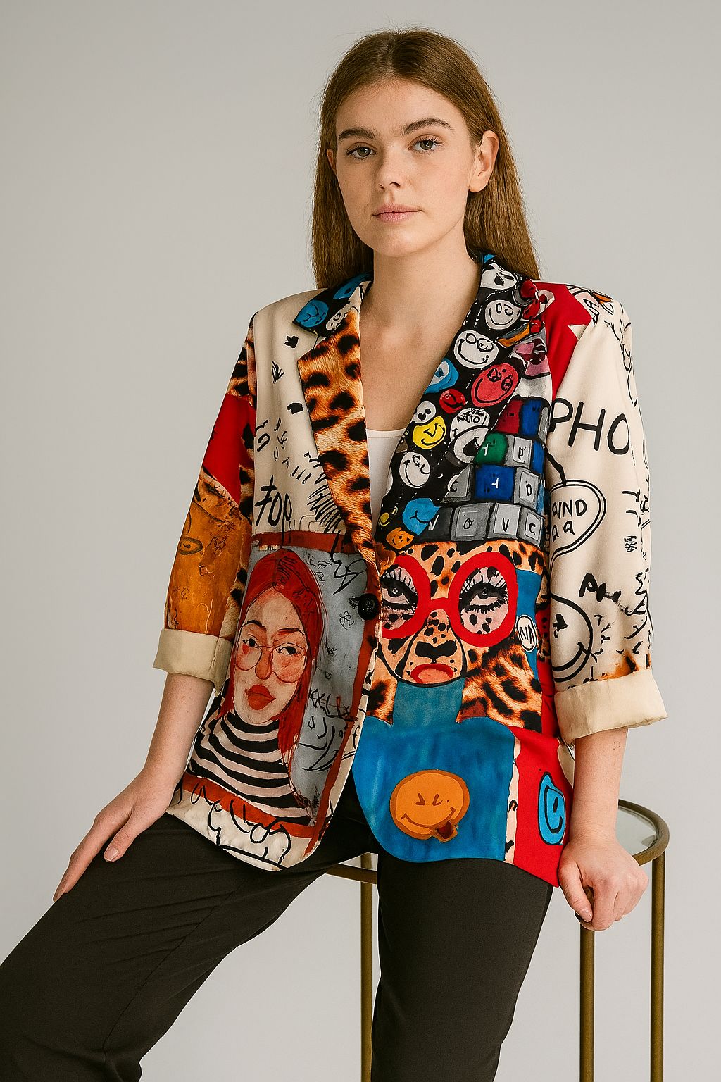 Zetaotto Quirky print Blazer - Image 13