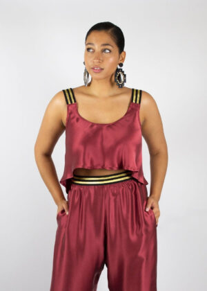 Free Flow Top - Crimson Silk