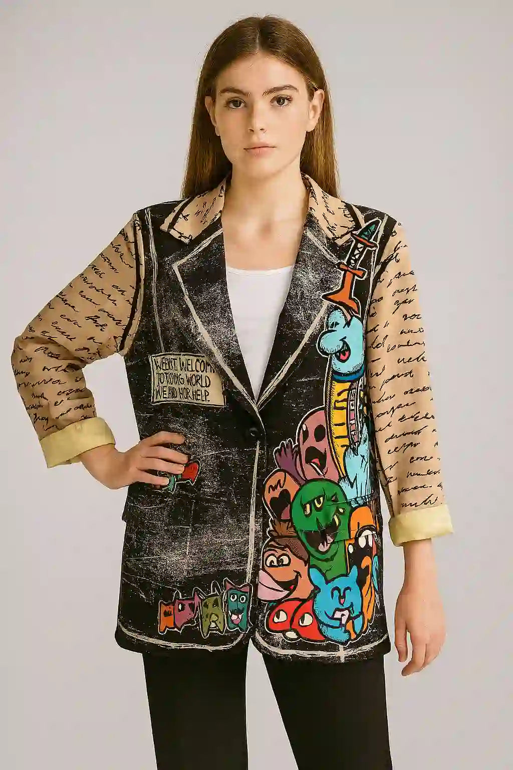 Zetaotto Quirky print Blazer - Image 6
