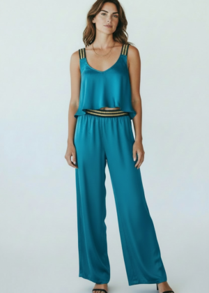 Free Flow Pants - teal silk