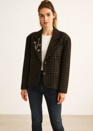Made in Italy Wool Plaid Blazer