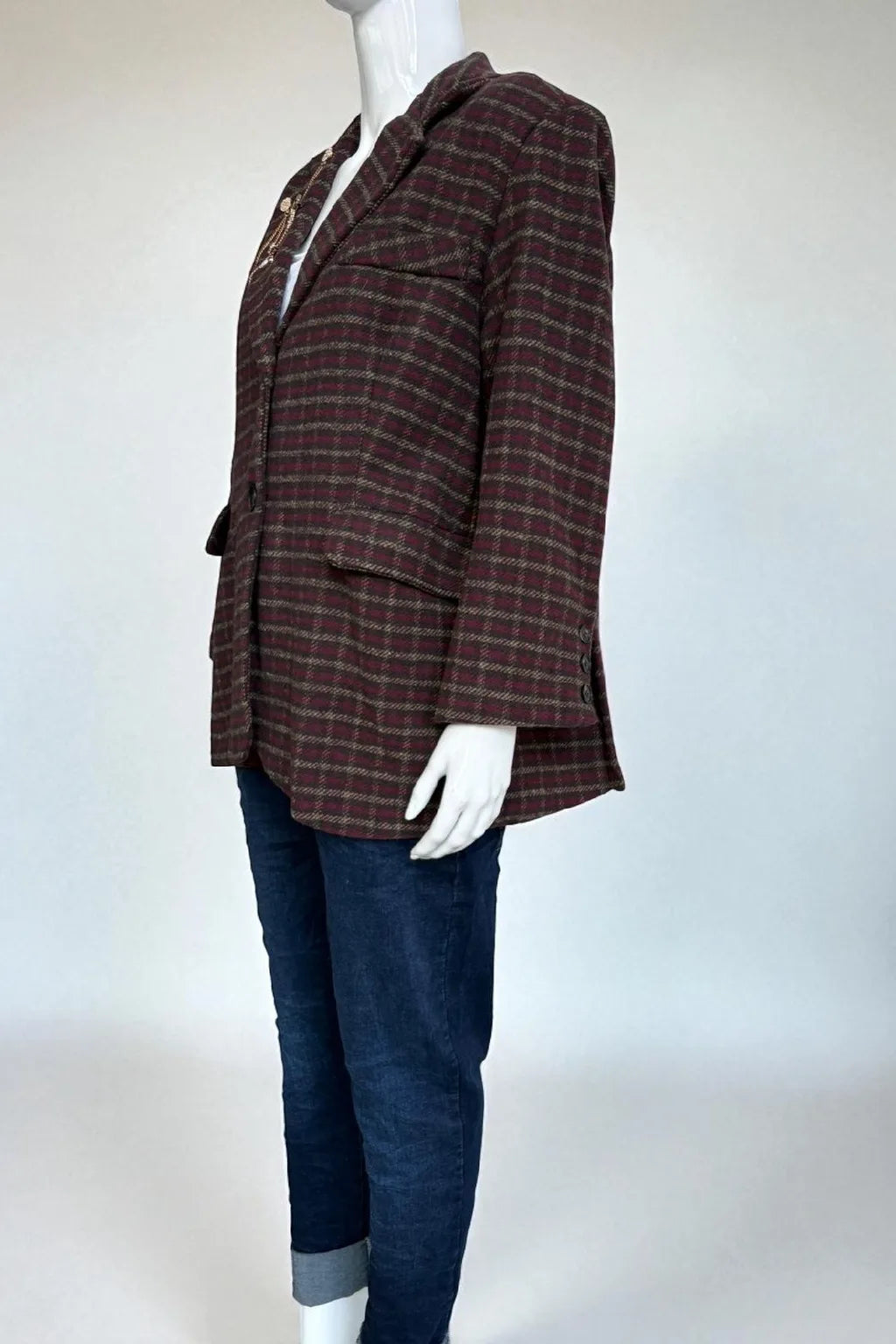 Made in Italy Wool Plaid Blazer - Image 5